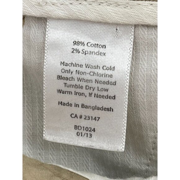 Talbots Petites Women's Flat Front Chino Khaki Crop Pants Back Leg Seam Size 2P - Picture 9 of 14